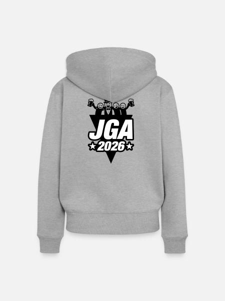 Jga 2026 Party - Frauen Premium Bio Zip Hoodie - Grau meliert