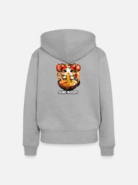 Ramen - Frauen Premium Bio Zip Hoodie - Grau meliert