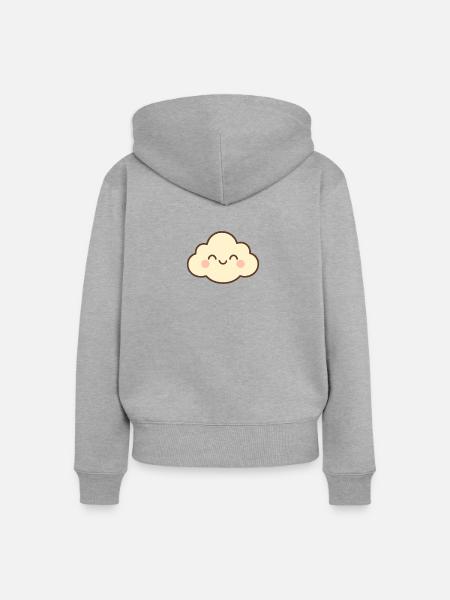 Cloud Sweet Smile - Frauen Premium Bio Zip Hoodie - Grau meliert