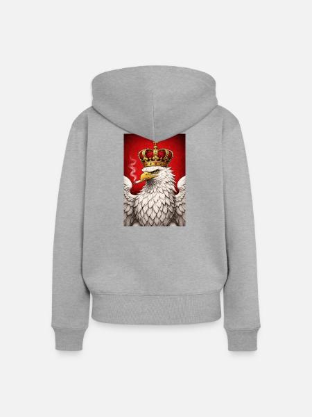 polnischer adler - Frauen Premium Bio Zip Hoodie - Grau meliert