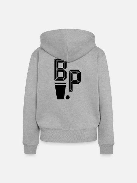 Beer Pong Logo2 - Frauen Premium Bio Zip Hoodie - Grau meliert