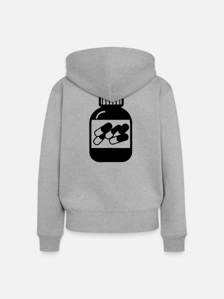 Kapseln - Frauen Premium Bio Zip Hoodie - Grau meliert