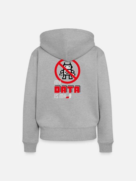 Meine Daten sind meine Daten - Frauen Premium Bio Zip Hoodie - Grau meliert