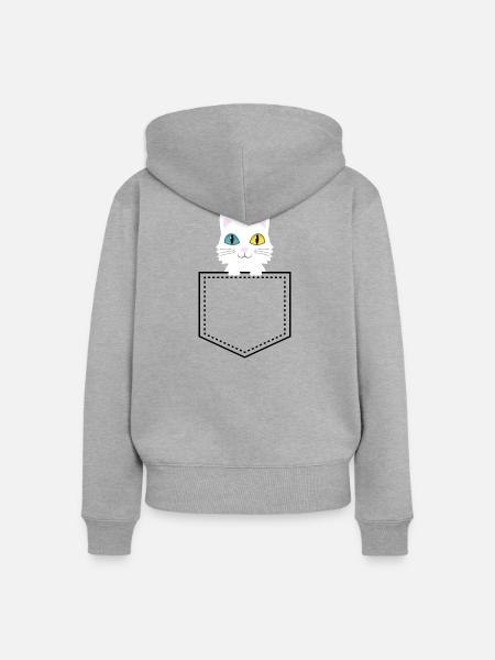 Taschentier Türkische Angora - Frauen Premium Bio Zip Hoodie - Grau meliert