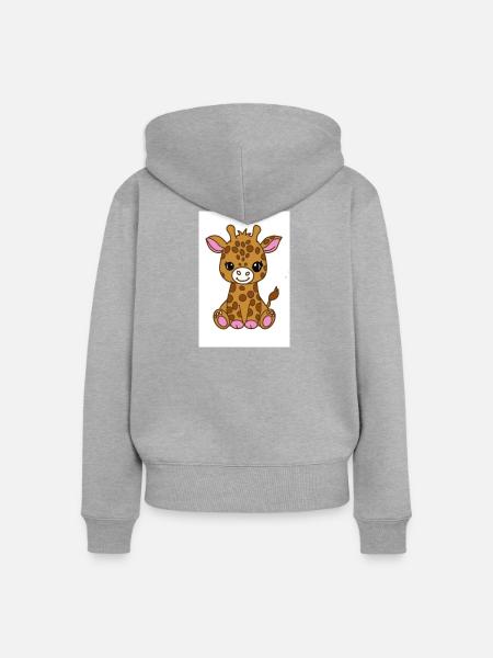 Kawaii-Giraffe - Frauen Premium Bio Zip Hoodie - Grau meliert
