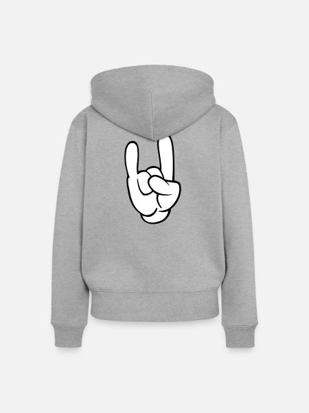 rocking hand festival - Frauen Premium Bio Zip Hoodie - Grau meliert