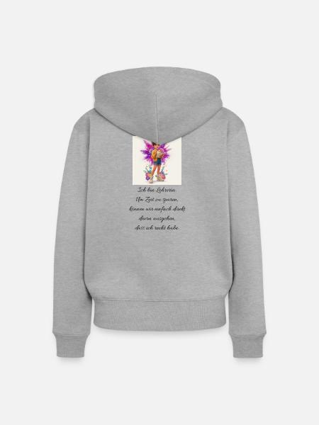 Lehrerin Merch-Direkt davon ausgehen - Frauen Premium Bio Zip Hoodie - Grau meliert