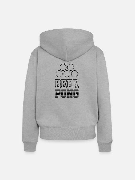 Bier Pong Logo 7 - Frauen Premium Bio Zip Hoodie - Grau meliert