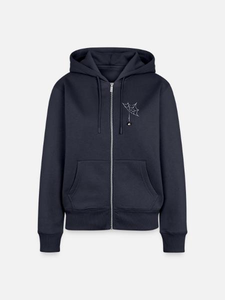 Spinne "Igitte" - Frauen Premium Bio Zip Hoodie - Navy