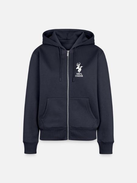 100 - Frauen Premium Bio Zip Hoodie - Navy