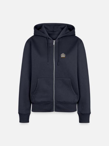Haus bestickt - Frauen Premium Bio Zip Hoodie - Navy