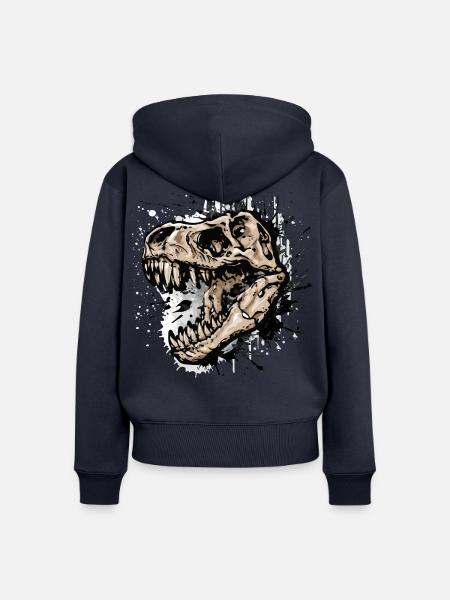 Trex / T-Rex Dinosaurier - Frauen Premium Bio Zip Hoodie - Navy