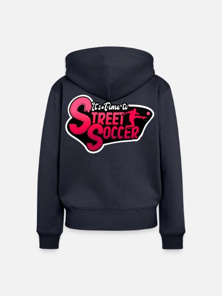 Straßenfußball - Frauen Premium Bio Zip Hoodie - Navy