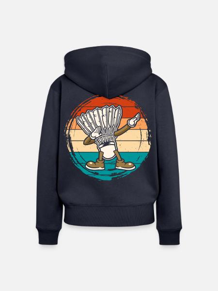 Badminton Dab Dabbing - Frauen Premium Bio Zip Hoodie - Navy
