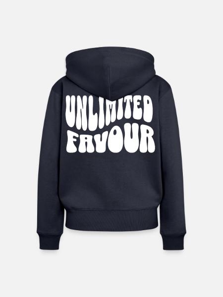 Unbegrenzte Gunst. - Frauen Premium Bio Zip Hoodie - Navy