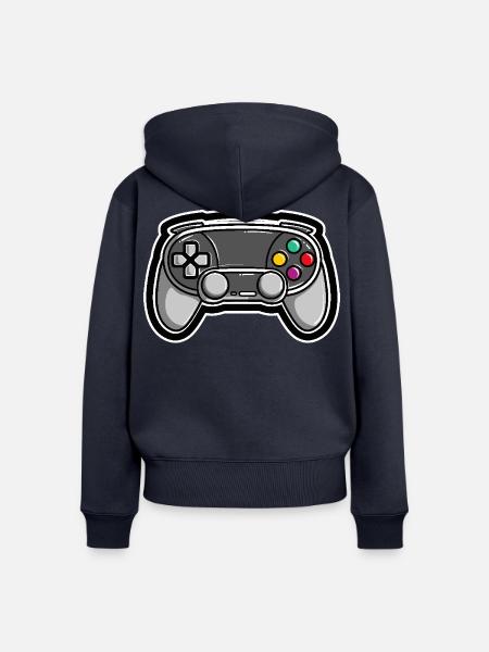 Spiel Controller - Frauen Premium Bio Zip Hoodie - Navy