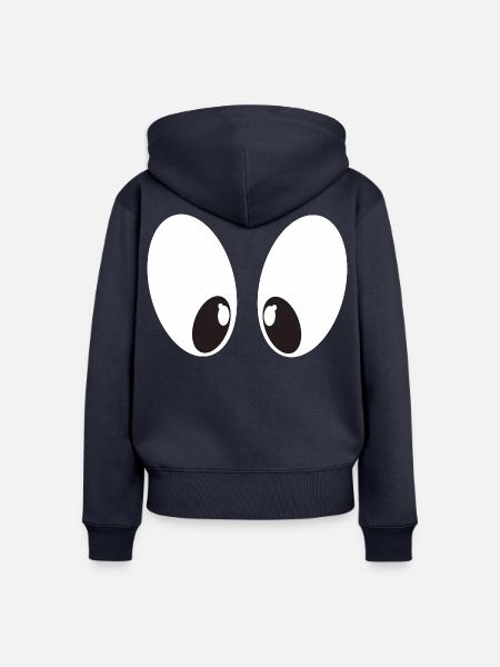 Comic Augen - Frauen Premium Bio Zip Hoodie - Navy
