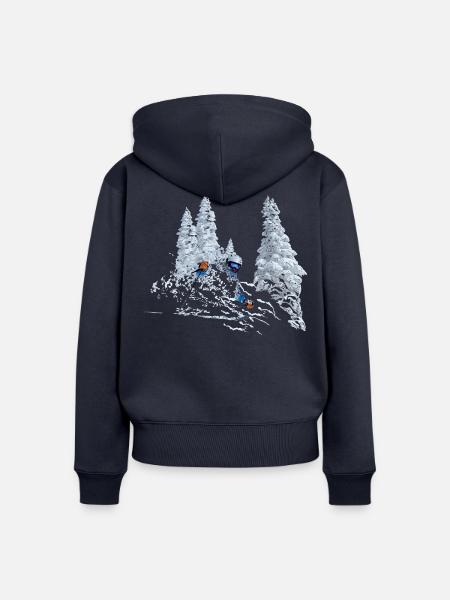 Ski - Frauen Premium Bio Zip Hoodie - Navy
