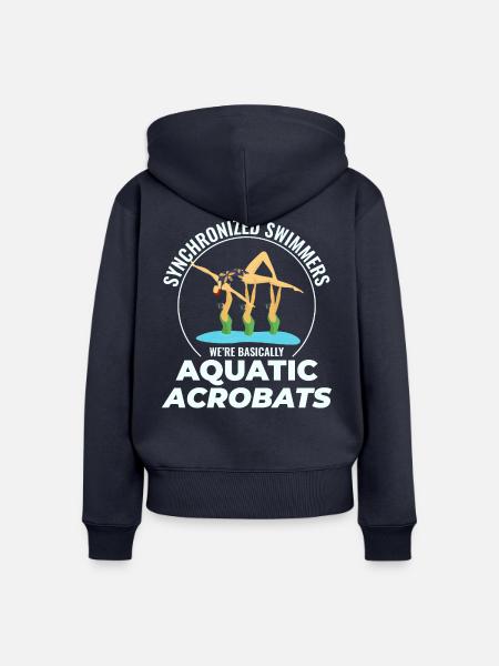 Wasserakrobaten Synchronschwimmen Humor - Frauen Premium Bio Zip Hoodie - Navy