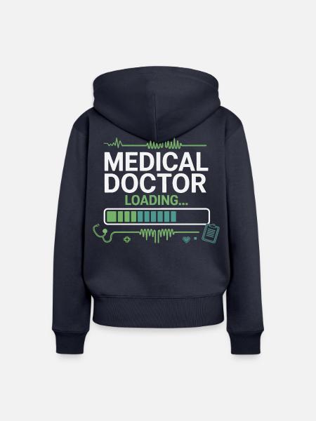 Medizinischer Doktor Loading - Frauen Premium Bio Zip Hoodie - Navy