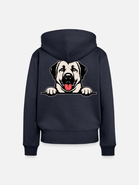 Kangal Namensschild farbig - Frauen Premium Bio Zip Hoodie - Navy