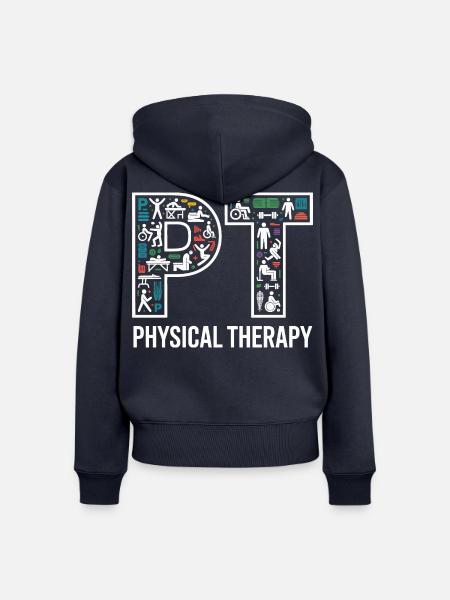 Physiotherapie Mosaik Piktogramm - Frauen Premium Bio Zip Hoodie - Navy