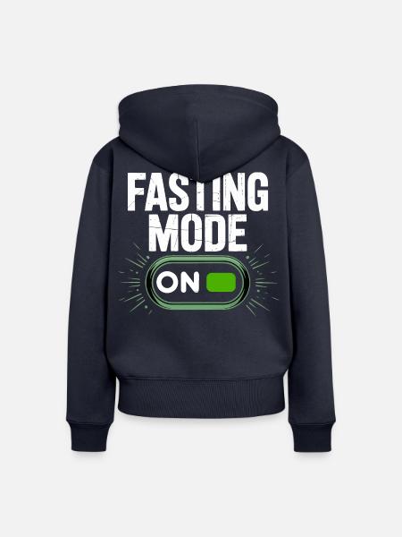 Fasting Mode ON Switch Design - Frauen Premium Bio Zip Hoodie - Navy