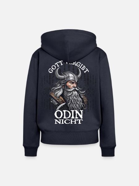 Gott viergibt Odin nicht - Frauen Premium Bio Zip Hoodie - Navy
