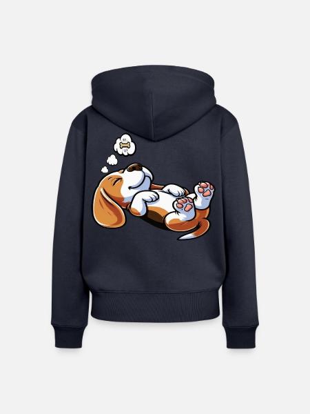 Beagle Beaglebesitzer Beaglehalter beaglehund - Frauen Premium Bio Zip Hoodie - Navy