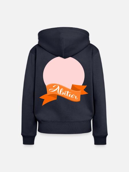 Abitur Schleife - Frauen Premium Bio Zip Hoodie - Navy