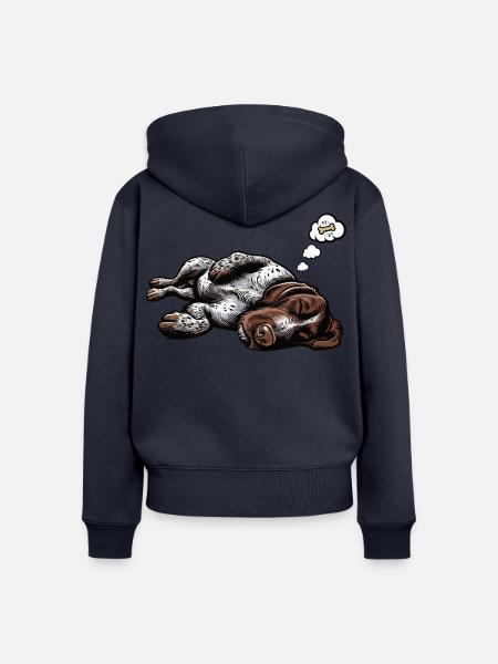 Deutsch Drahthaar Deutsch-Drahthaar Besitzer - Frauen Premium Bio Zip Hoodie - Navy