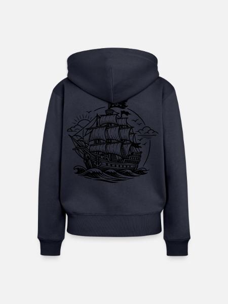 Piratenschiff - Frauen Premium Bio Zip Hoodie - Navy