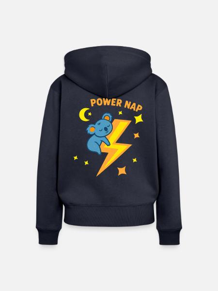 Power Nap Koala - Frauen Premium Bio Zip Hoodie - Navy
