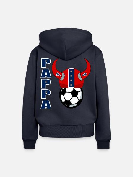 Fußball-Norweger-Papa - Frauen Premium Bio Zip Hoodie - Navy