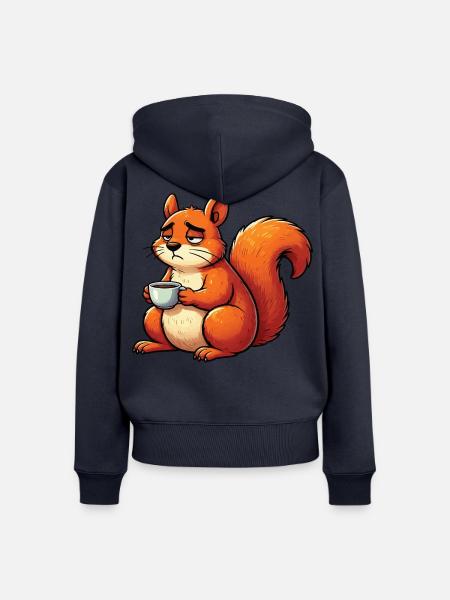 Eichhörnchen Eichhorn Eichhörnchenliebhaber Nager - Frauen Premium Bio Zip Hoodie - Navy