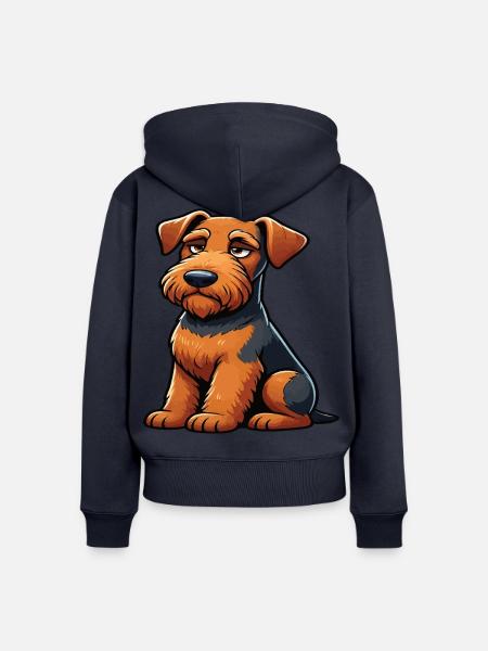 Airedale Terrier Airedales Airedaleliebhaber - Frauen Premium Bio Zip Hoodie - Navy