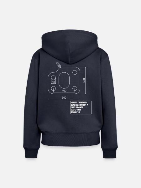 CAD-Designerhemd 2.0 | HELT3C DESIGNED - Frauen Premium Bio Zip Hoodie - Navy