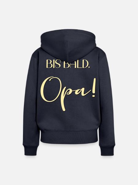 Schwangerschaft verkünden, Opa - Frauen Premium Bio Zip Hoodie - Navy
