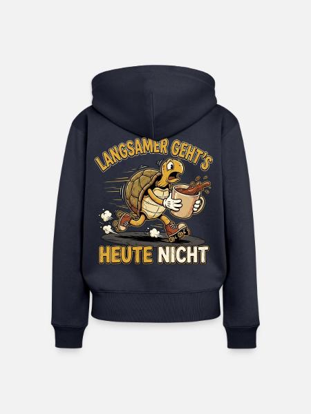 Kaffee Schildkröte - Frauen Premium Bio Zip Hoodie - Navy