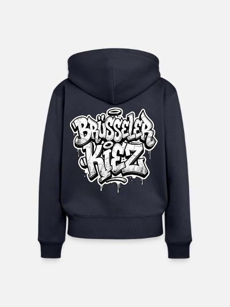 Brüsseler Kiez Berlin Graffiti - Frauen Premium Bio Zip Hoodie - Navy