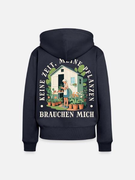 Gärtner Pflanzen Kleingärtner Schrebergarten - Frauen Premium Bio Zip Hoodie - Navy