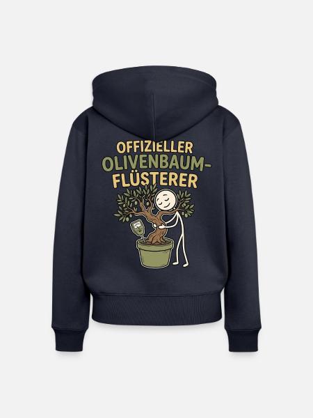 Olivenbaum Flüsterer - Frauen Premium Bio Zip Hoodie - Navy