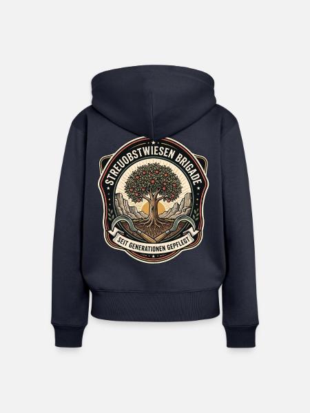 Streuobst Experte - Frauen Premium Bio Zip Hoodie - Navy