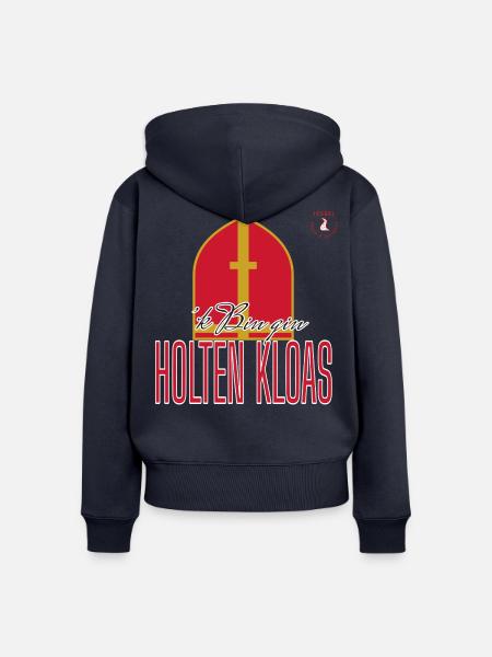 'k Bin gin Holten Kloas – Sinterklaas-Trikot - Frauen Premium Bio Zip Hoodie - Navy