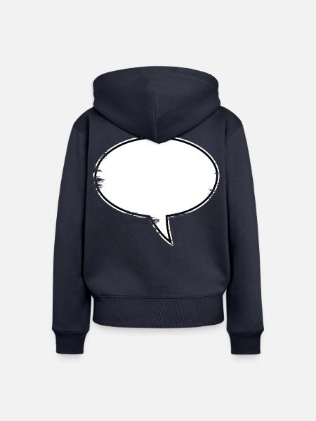 Sprechblase Design used - Frauen Premium Bio Zip Hoodie - Navy