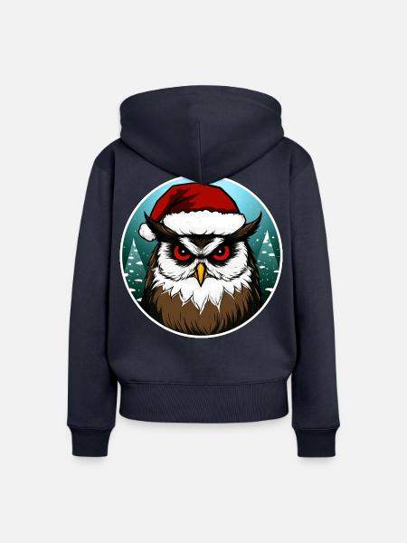 Weihnachten Eulen - Frauen Premium Bio Zip Hoodie - Navy