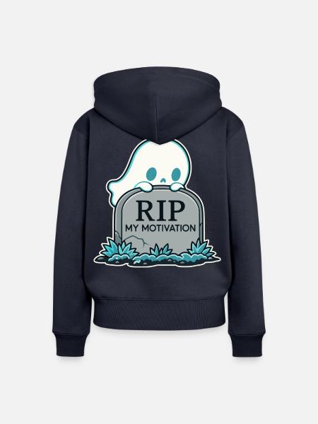 Motivation im Grab - Frauen Premium Bio Zip Hoodie - Navy