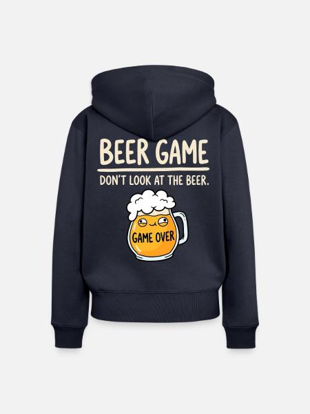 Bier Spiel Nicht Gucken - Frauen Premium Bio Zip Hoodie - Navy