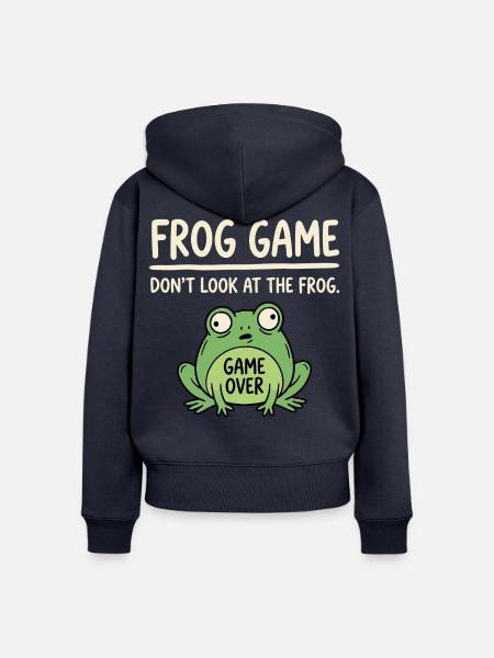 Frosch Spiel Nicht Gucken - Frauen Premium Bio Zip Hoodie - Navy