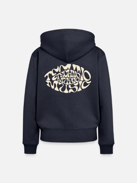 Techno Musik Fisch-Logo - Frauen Premium Bio Zip Hoodie - Navy